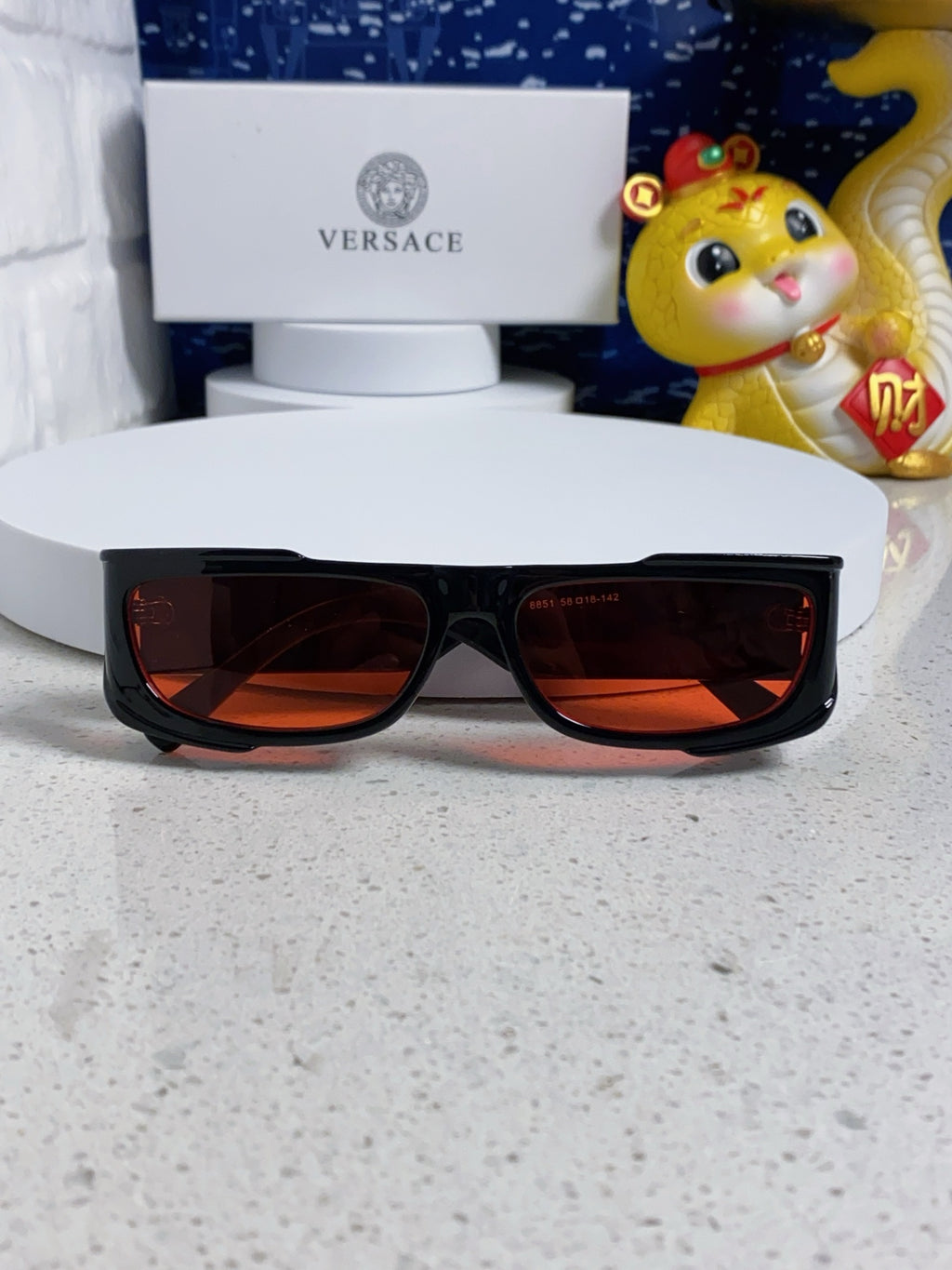 Versace Rectangular Silver Lens Sunglasses for Men & Women - 487863 - detail image 7