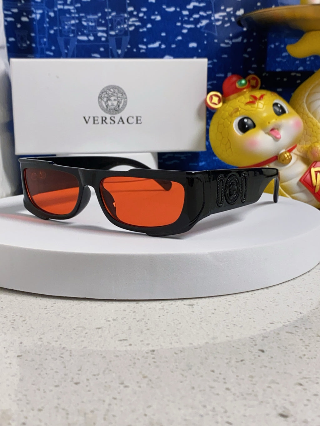 Versace Rectangular Silver Lens Sunglasses for Men & Women - 487863