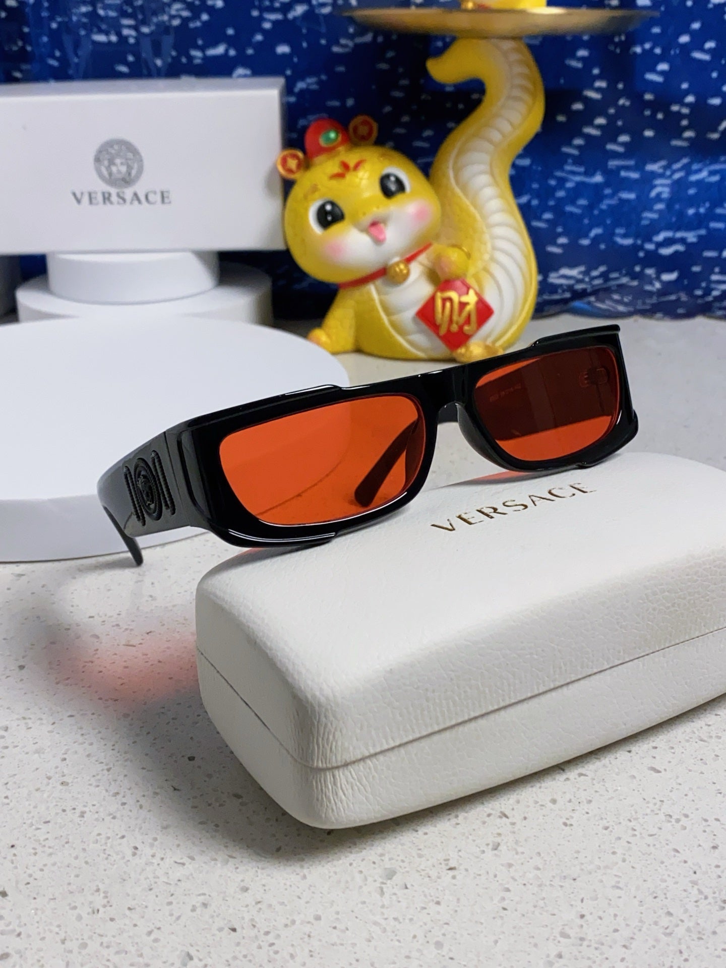 Versace Rectangular Silver Lens Sunglasses for Men & Women - 487863 - detail image 8