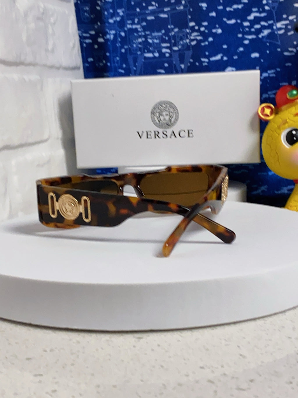 Versace Rectangular Brown Lens Sunglasses for Men & Women - detail image 3