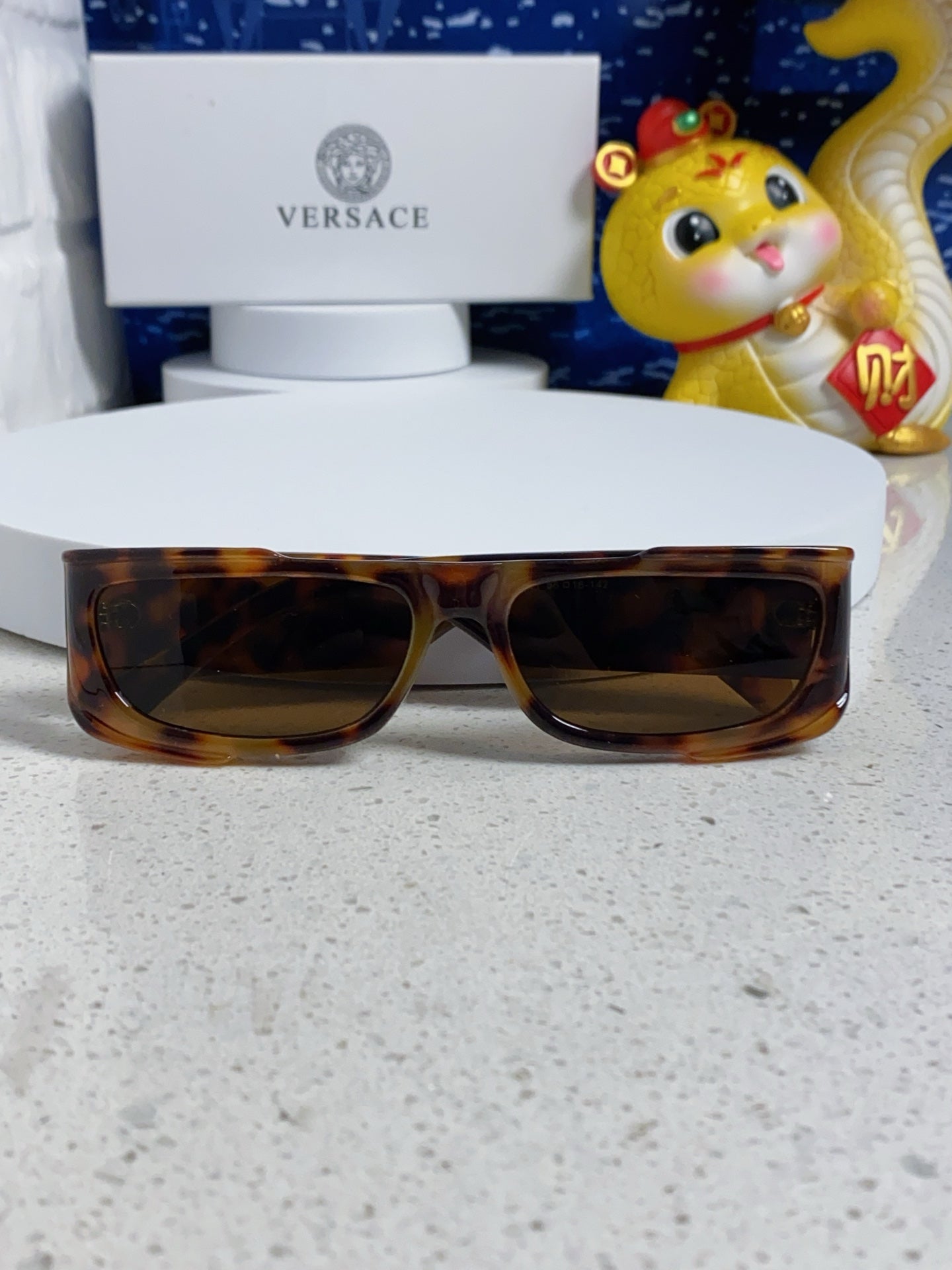 Versace Rectangular Brown Lens Sunglasses for Men & Women - detail image 7