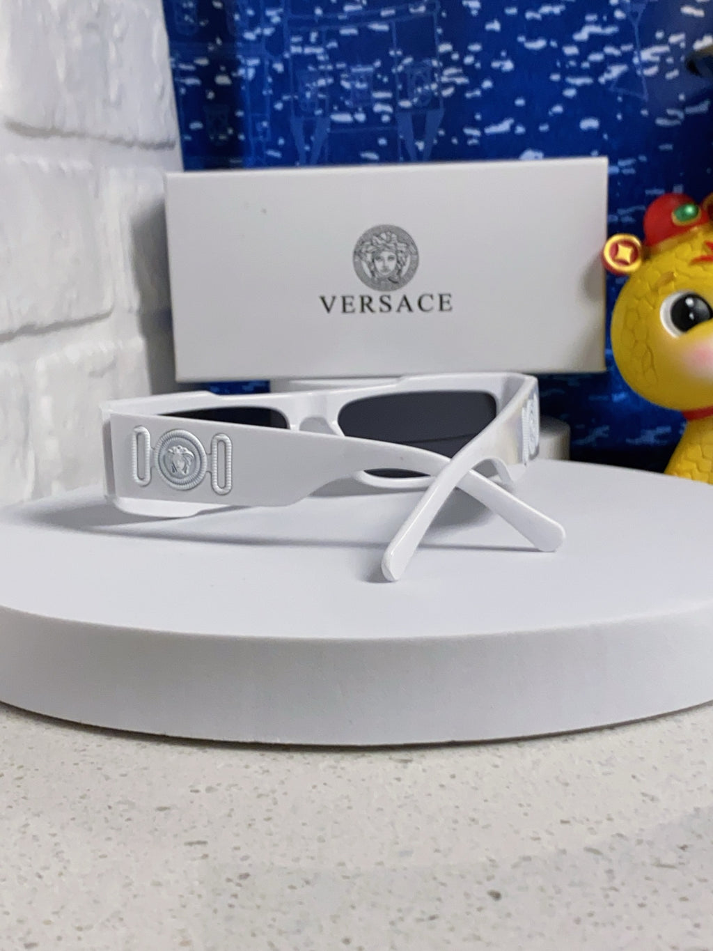 Versace Rectangular Silver Lens Sunglasses for Men & Women - 487865 - detail image 3