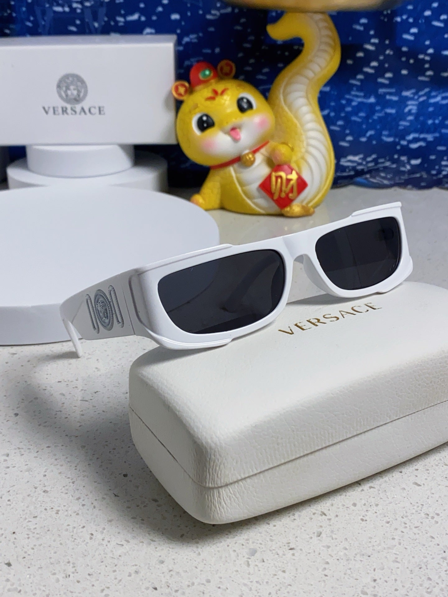 Versace Rectangular Silver Lens Sunglasses for Men & Women - 487865 - detail image 8