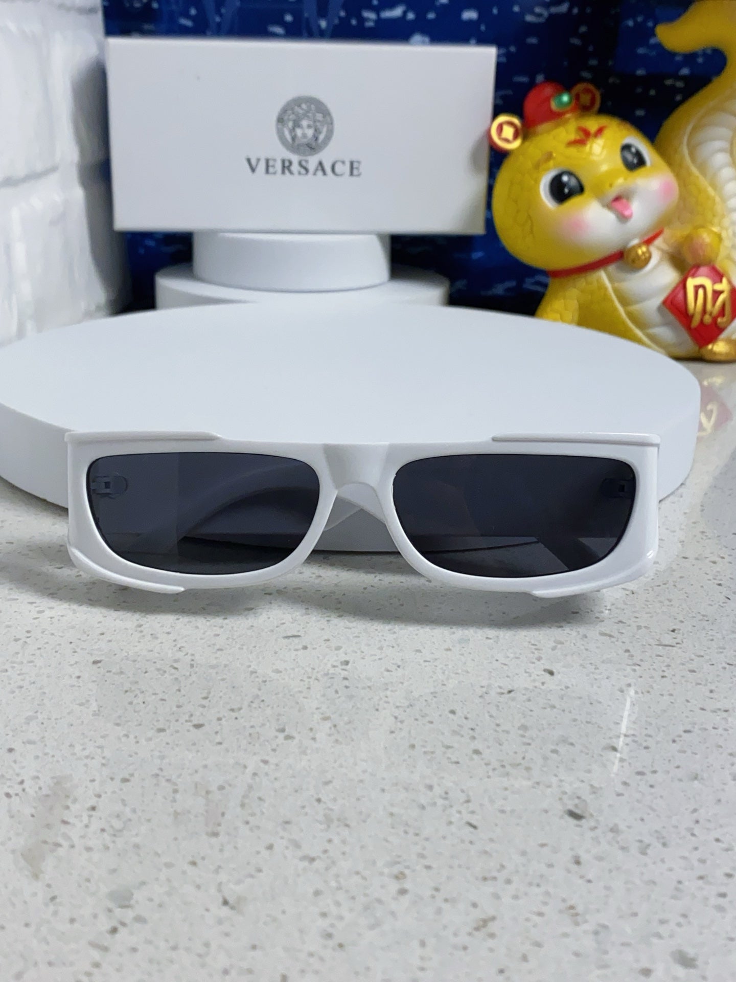 Versace Rectangular Silver Lens Sunglasses for Men & Women - 487865 - detail image 7