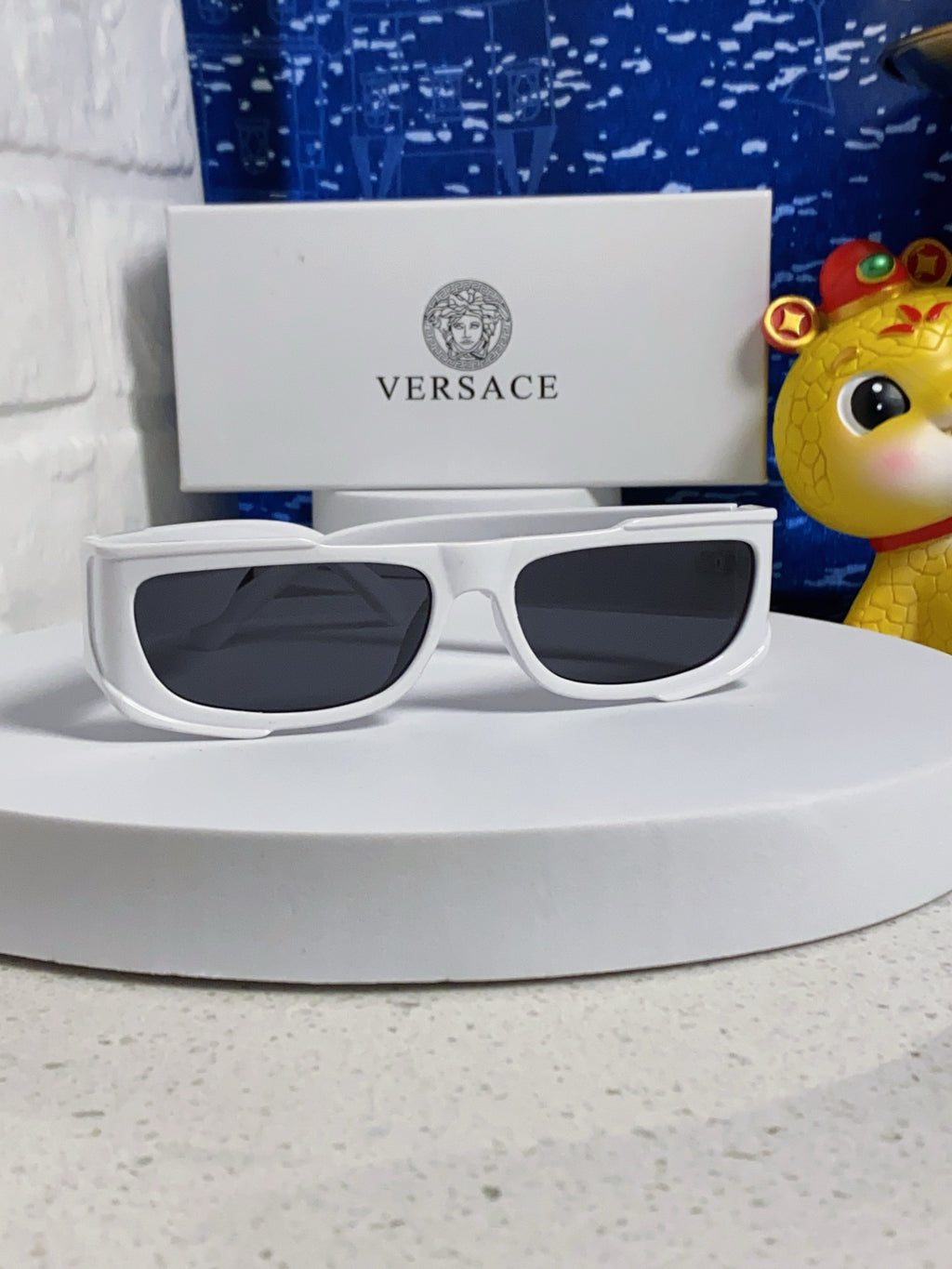 Versace Rectangular Silver Lens Sunglasses for Men & Women - 487865 - detail image 2