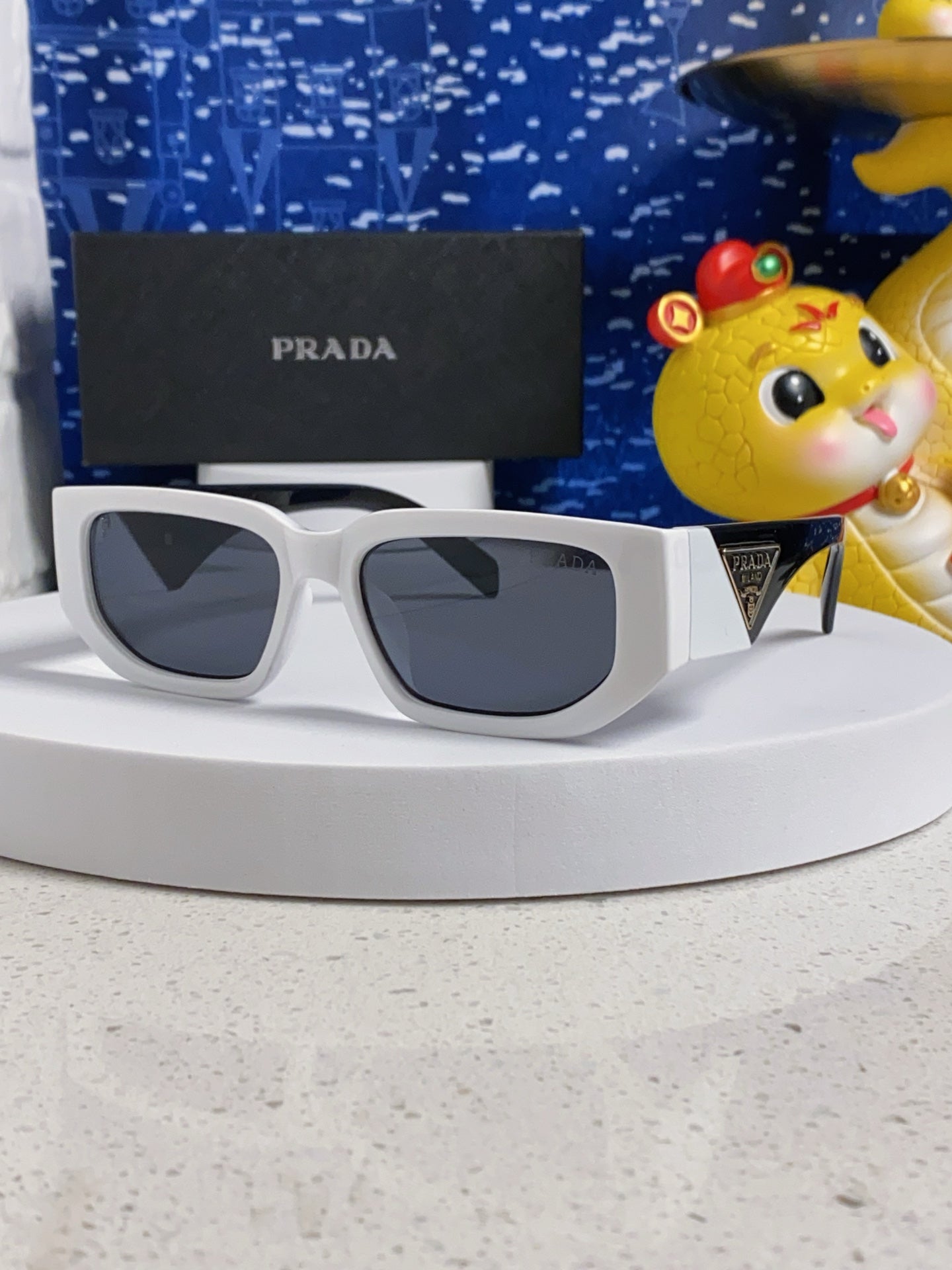 Prada Square Silver Lens Sunglasses for Men & Women - 372080
