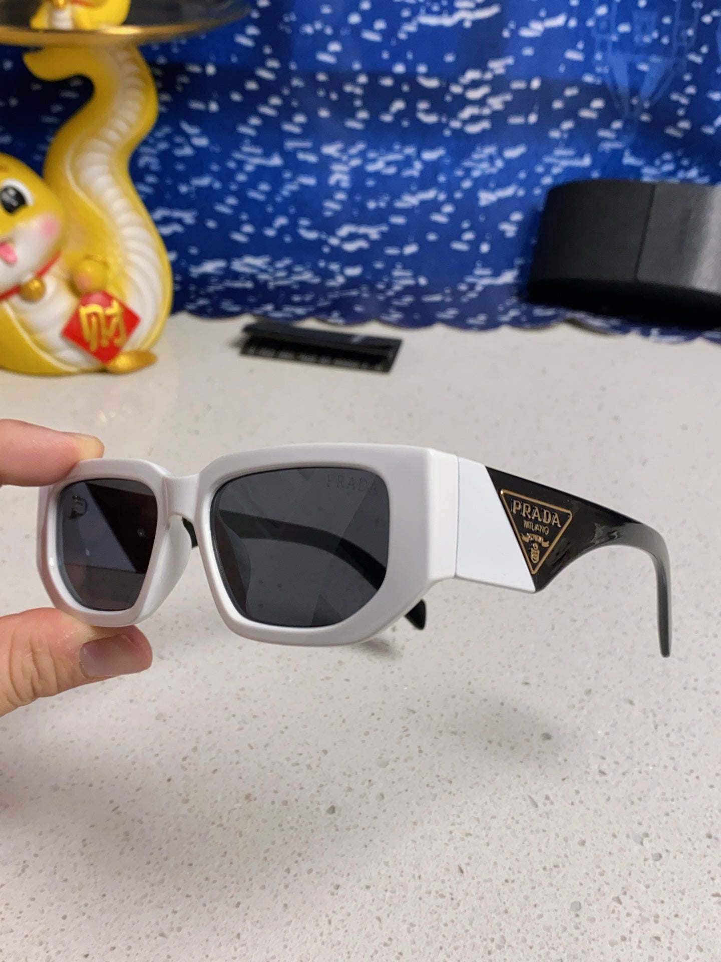 Prada Square Silver Lens Sunglasses for Men & Women - 934941 - detail image 6