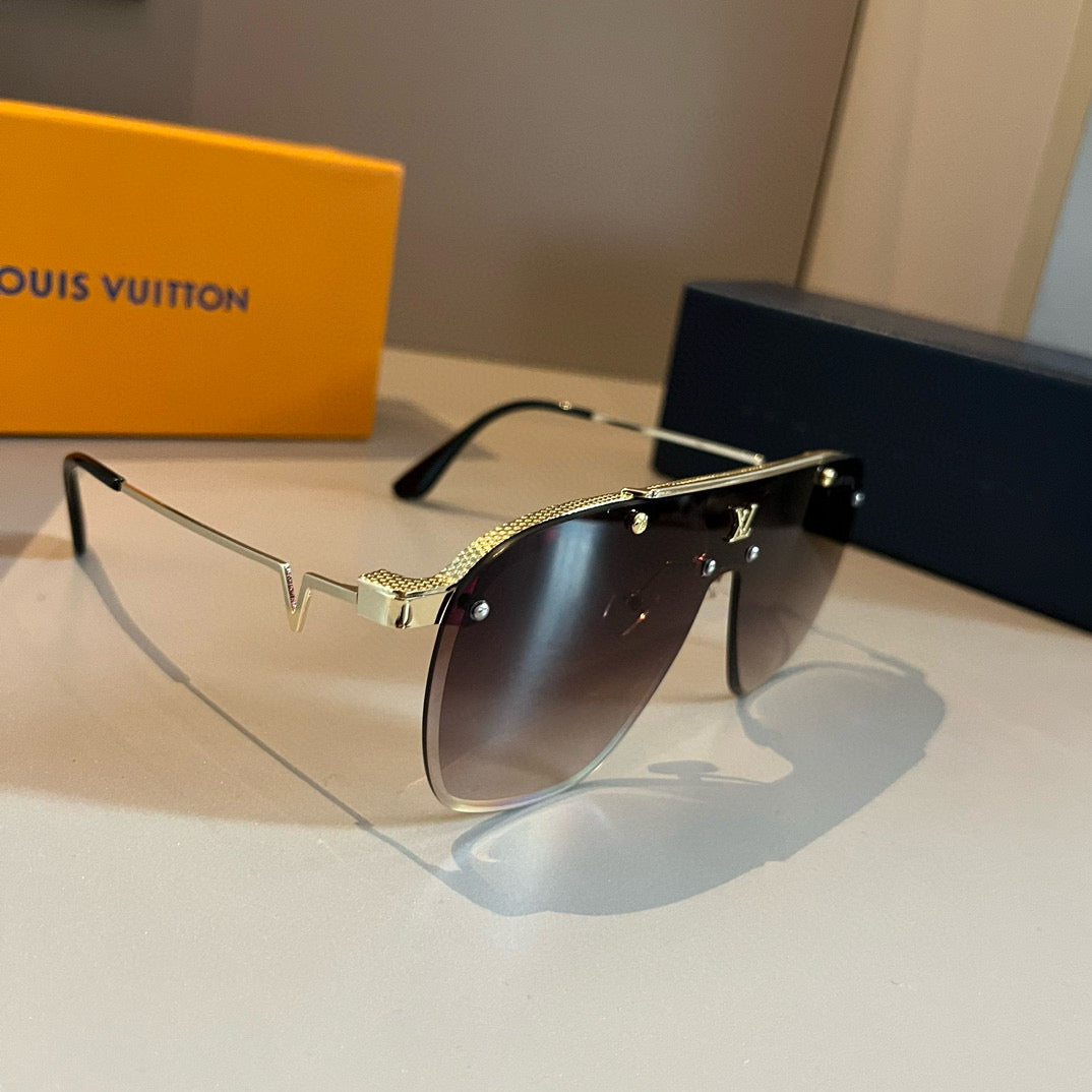 Louis Vuitton Metal Fashion Gold Lens Sunglasses for Men & Women - 381790