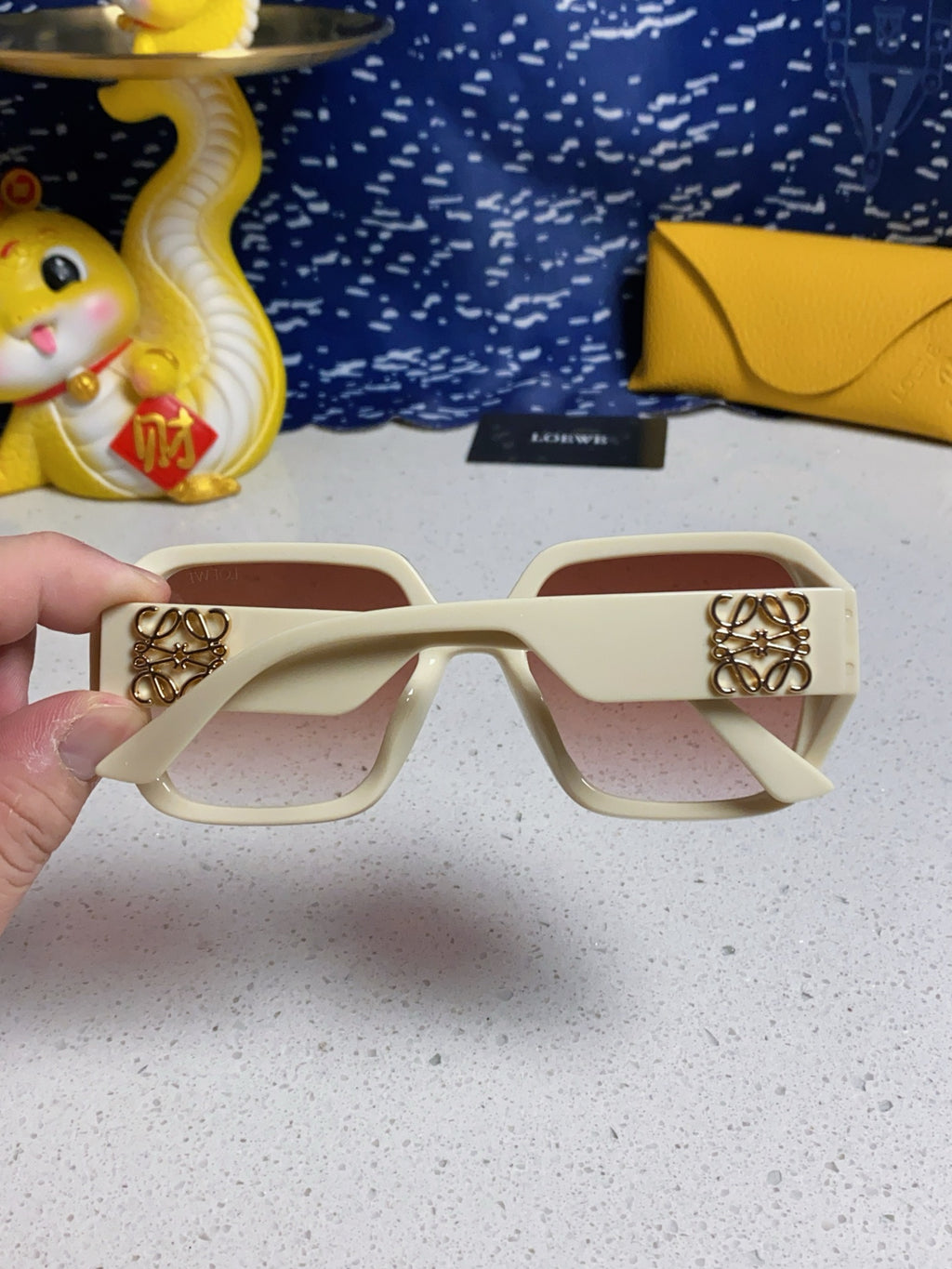 Loewe Square Red Lens Sunglasses for Women - 372541 - detail image 5