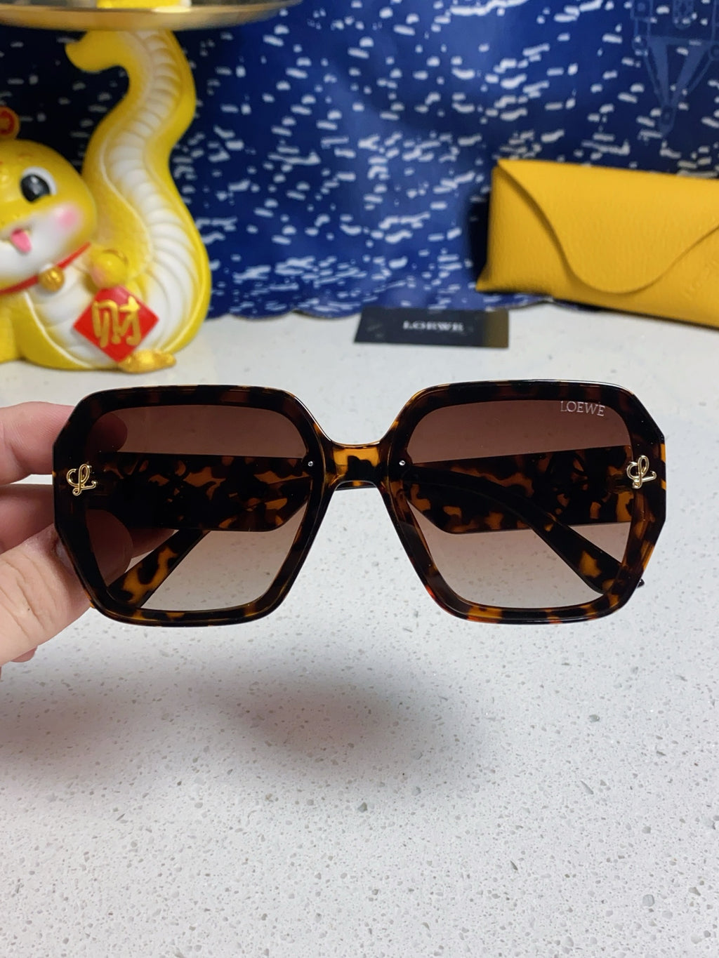 Loewe Square Red Lens Sunglasses for Women - detail image 4