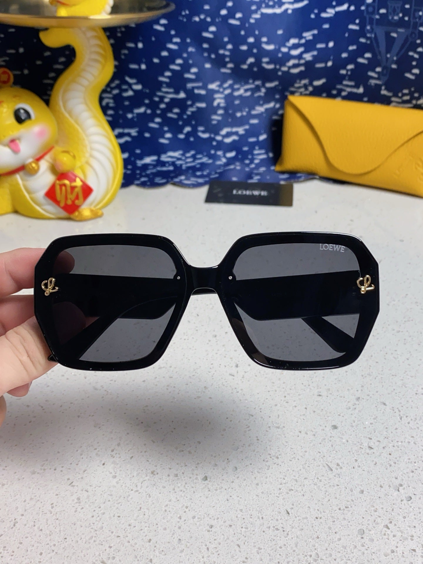 Loewe Square Gray Lens Sunglasses for Women - detail image 4