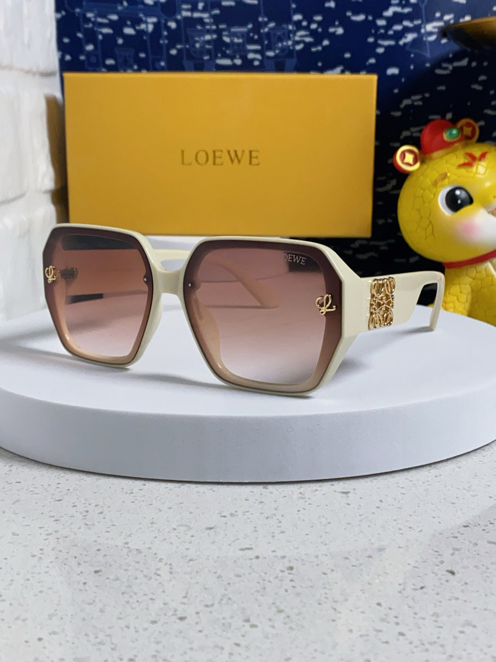Loewe Square Red Lens Sunglasses for Women - 372541