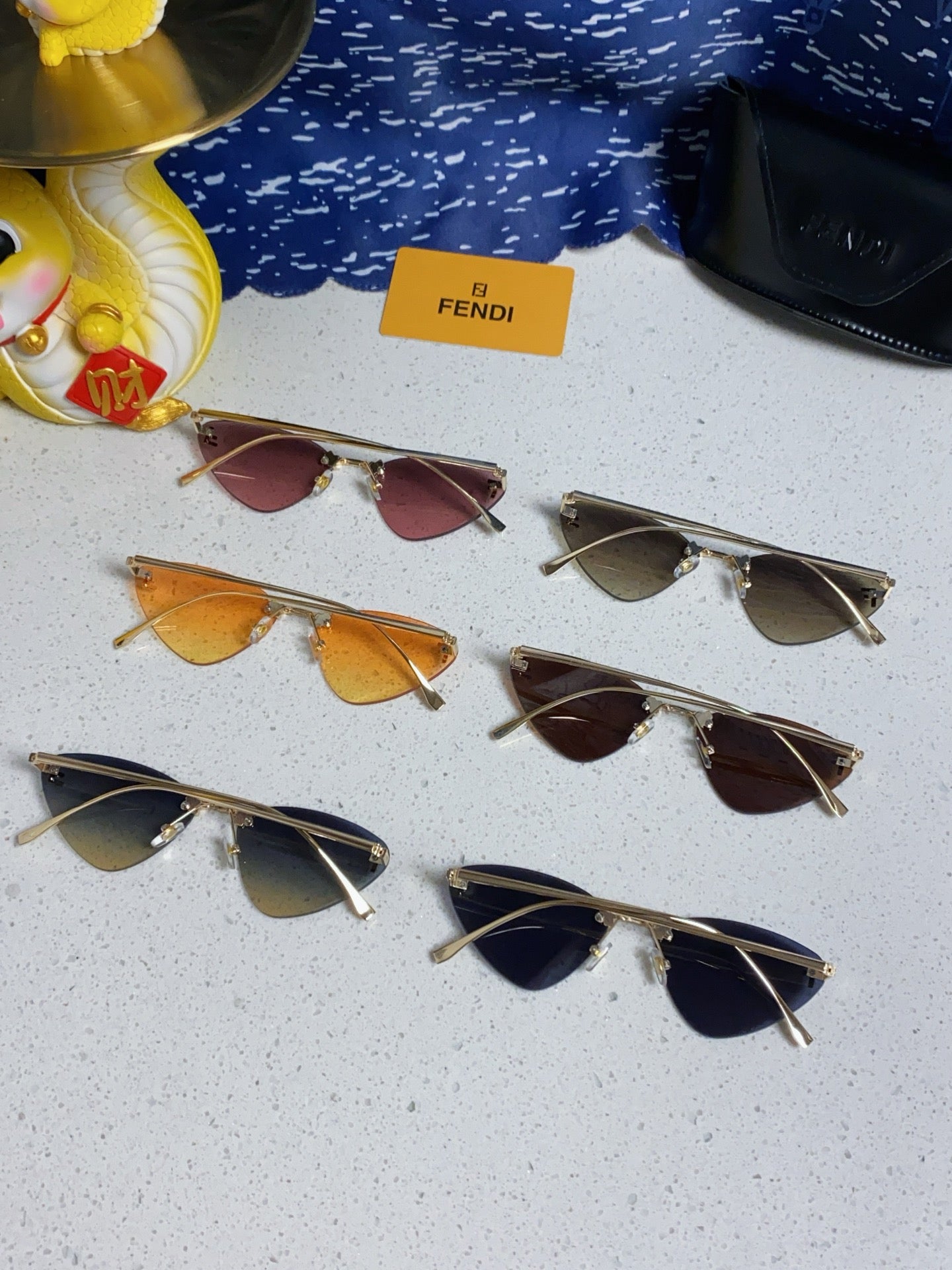 Fendi Lightweight Rimless Brown Lens Sunglasses for Women - 372479 - detail image 9