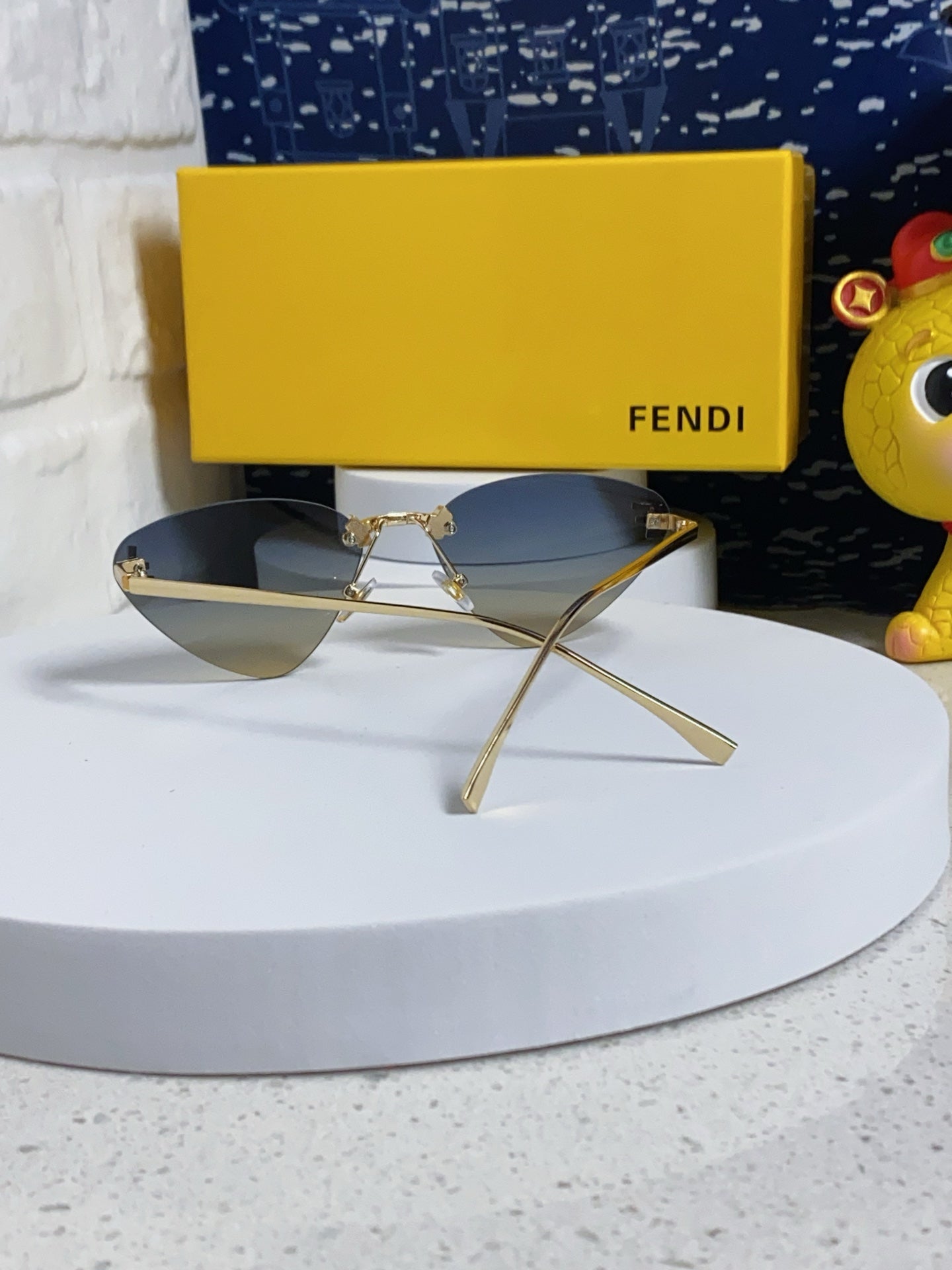 Fendi Lightweight Rimless Gray Lens Sunglasses for Women - 372476 - detail image 3