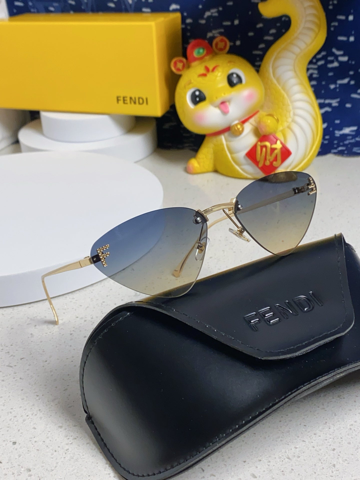 Fendi Lightweight Rimless Gray Lens Sunglasses for Women - 372476 - detail image 8