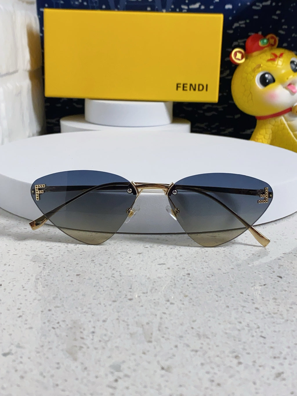 Fendi Lightweight Rimless Gray Lens Sunglasses for Women - 372476 - detail image 7