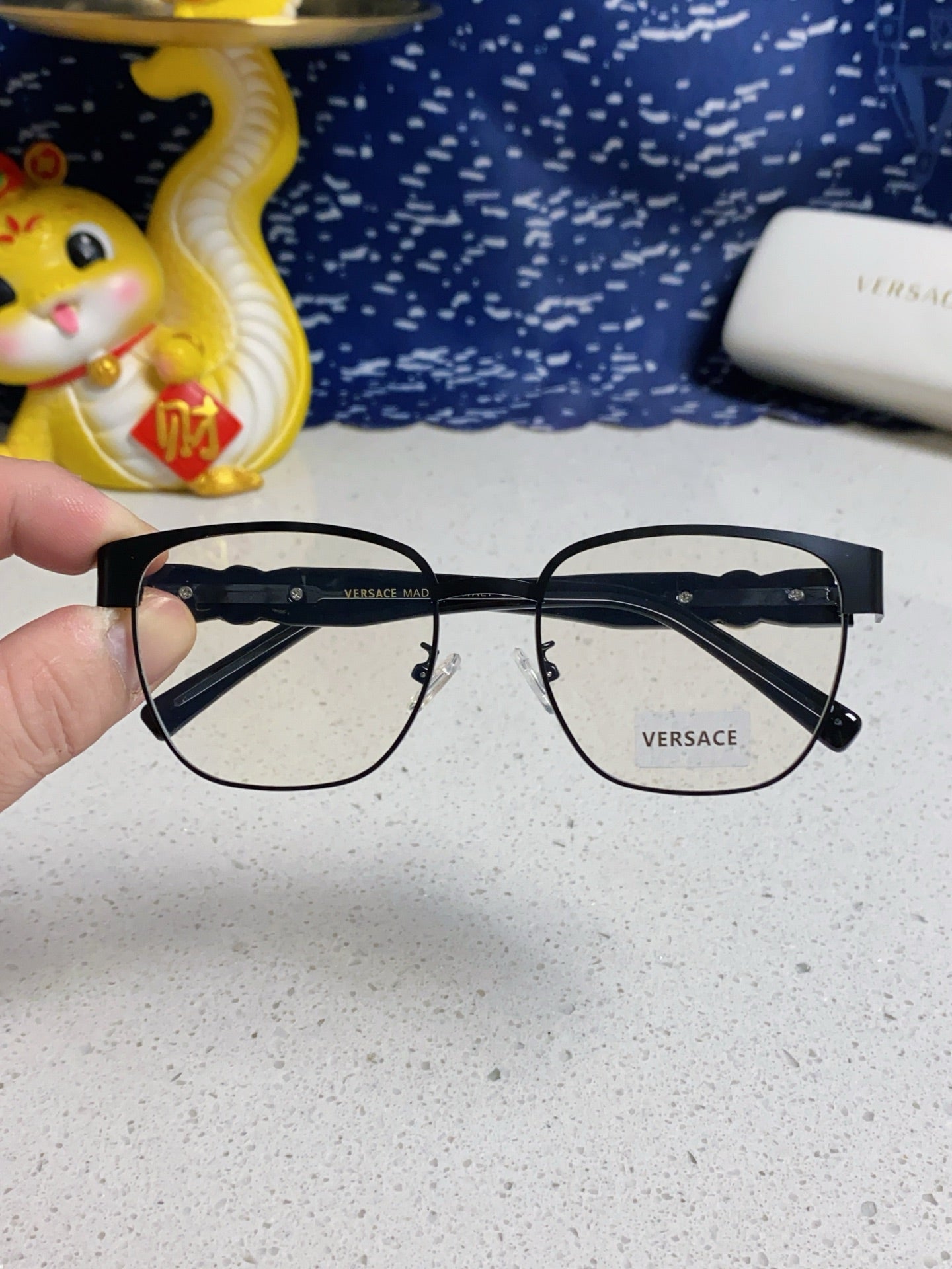 Versace Metal Fashion Silver Lens Sunglasses for Men & Women - detail image 4