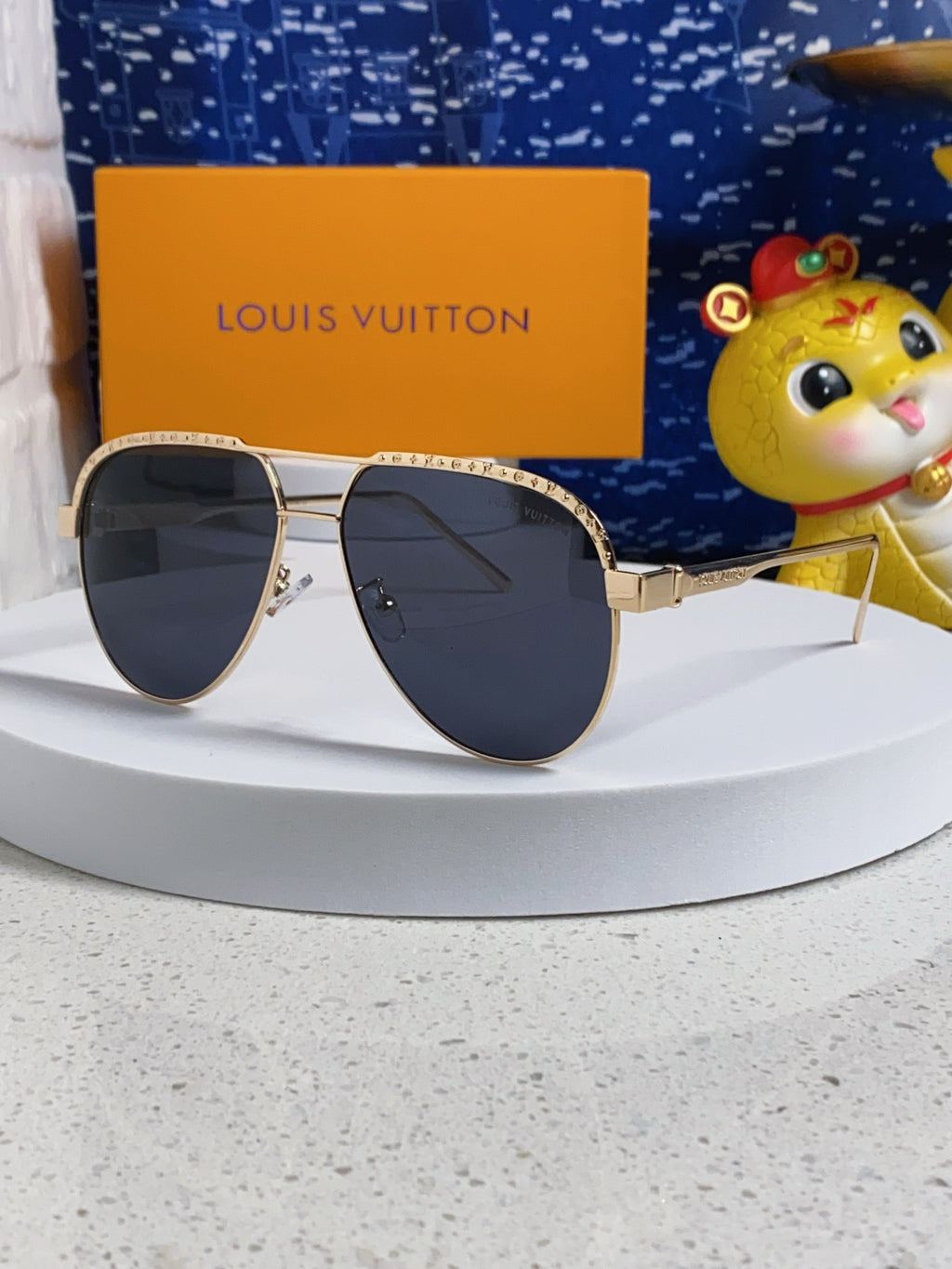 Louis Vuitton Aviator Blue Lens Sunglasses for Women