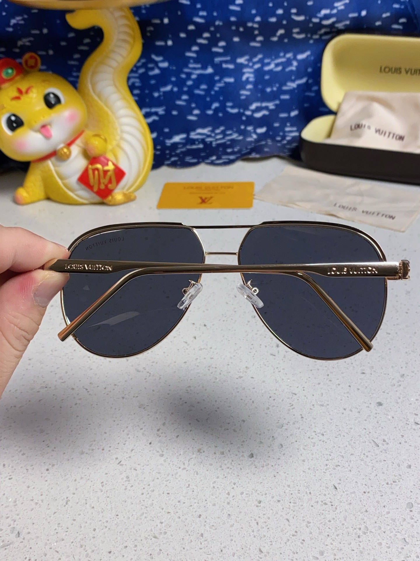 Louis Vuitton Aviator Blue Lens Sunglasses for Women - detail image 5
