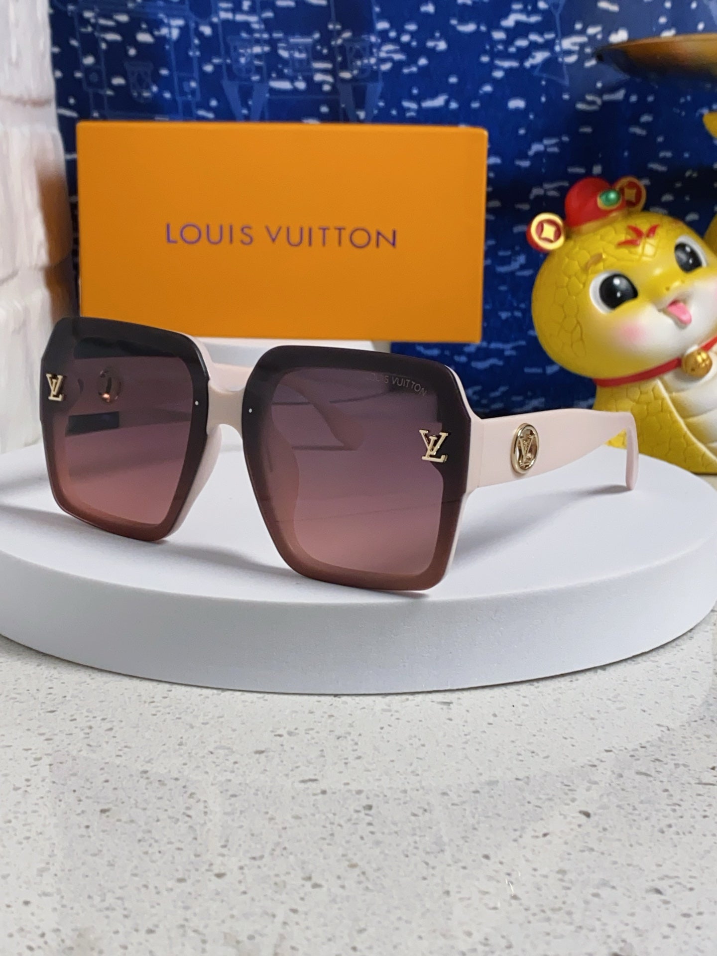 Louis Vuitton Oversized Red Lens Sunglasses for Women