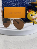 Louis Vuitton Metal Aviator Brown Lens Sunglasses for Men & Women - 381780