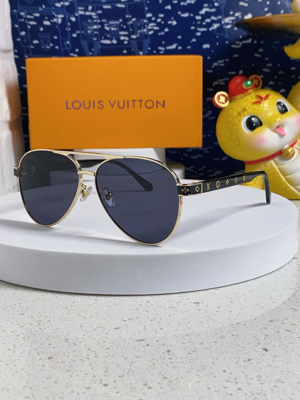Louis Vuitton Metal Aviator Blue Lens Sunglasses for Men & Women - 381781
