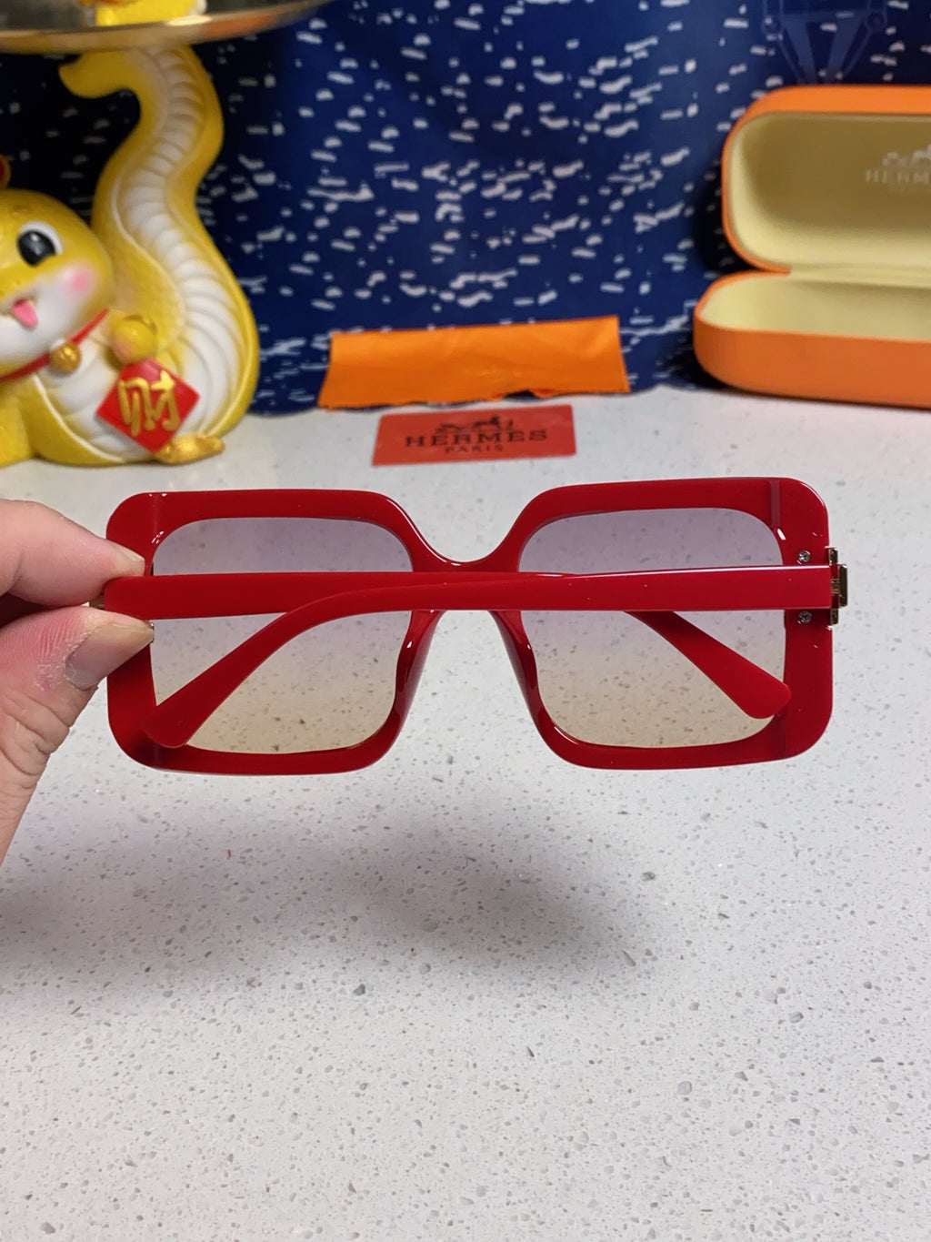 Hermès Square Red Lens Sunglasses for Men & Women - 450019 - detail image 5
