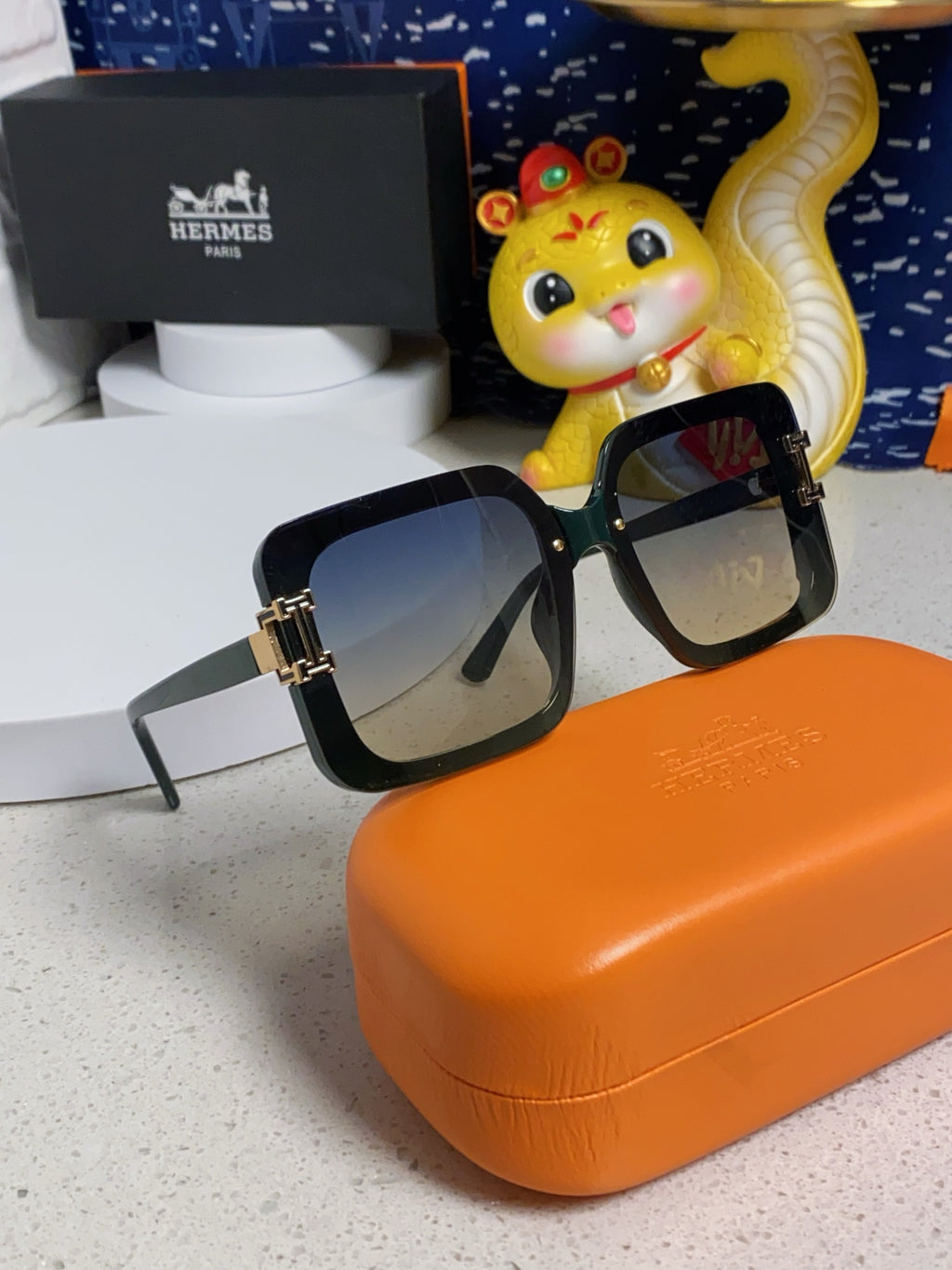 Hermès Square Silver Lens Sunglasses for Men & Women - 450020 - detail image 8