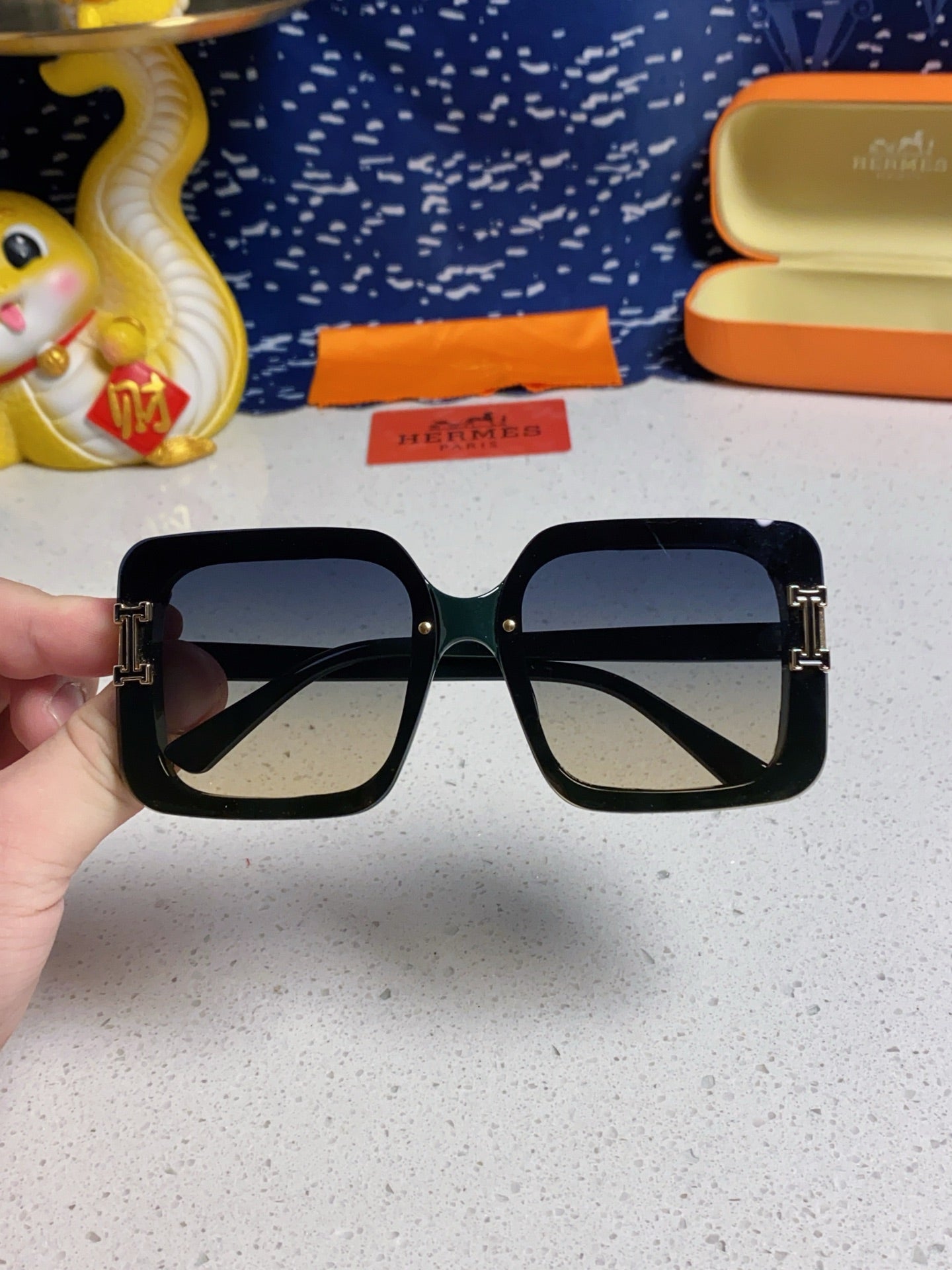 Hermès Square Silver Lens Sunglasses for Men & Women - 450020 - detail image 4