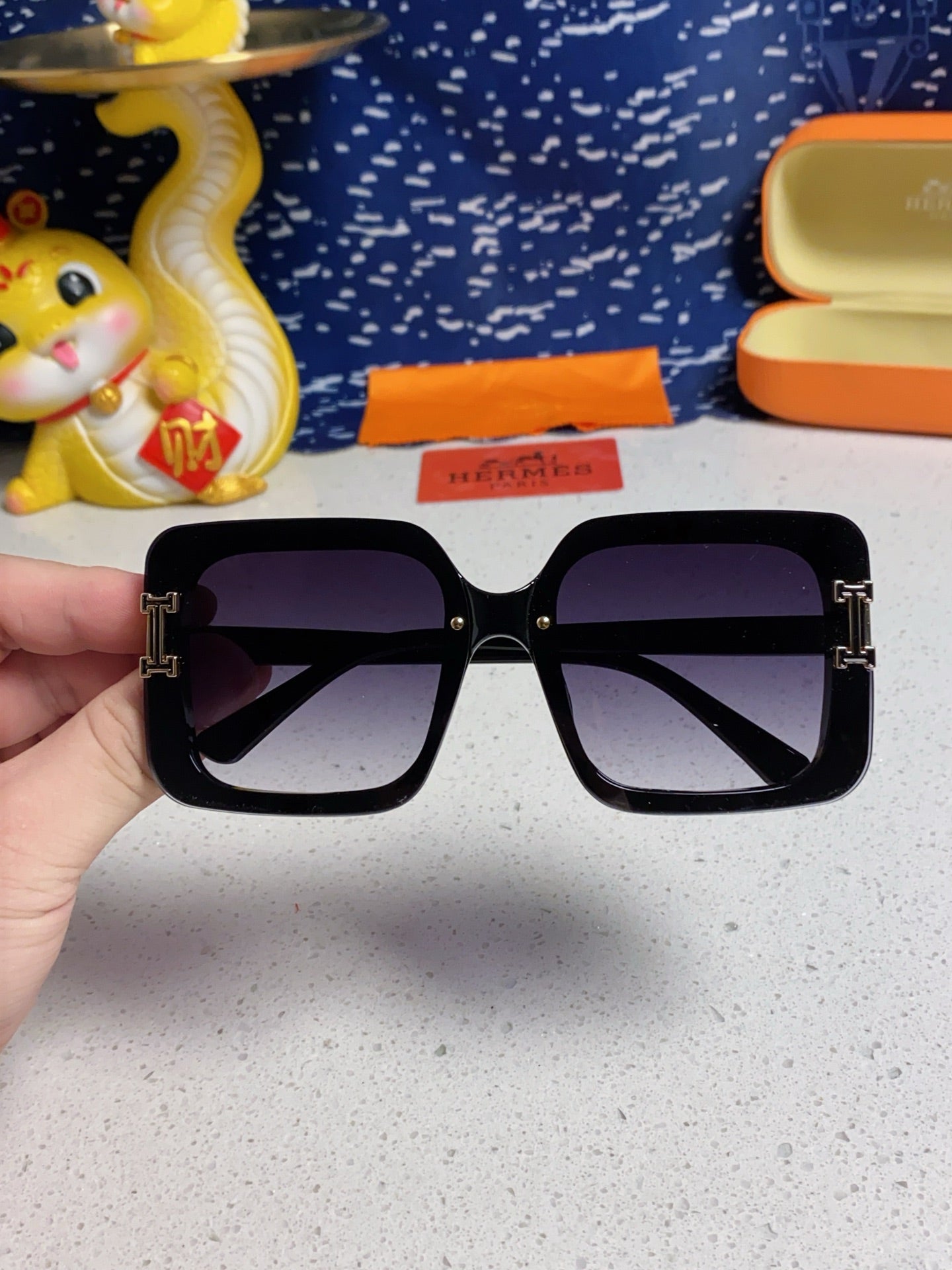 Hermès Square Silver Lens Sunglasses for Men & Women - 450021 - detail image 4