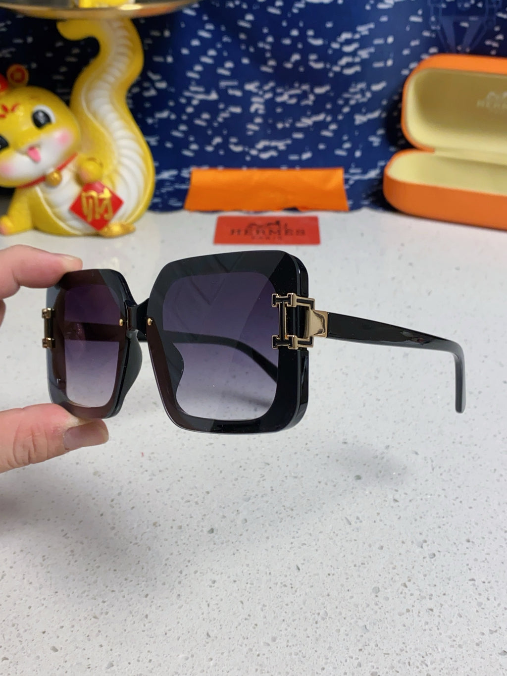 Hermès Square Silver Lens Sunglasses for Men & Women - 450021 - detail image 6