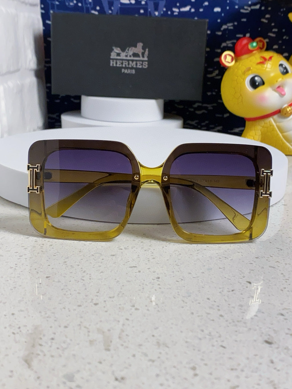 Hermès Square Brown Lens Sunglasses for Men & Women - 450018 - detail image 7