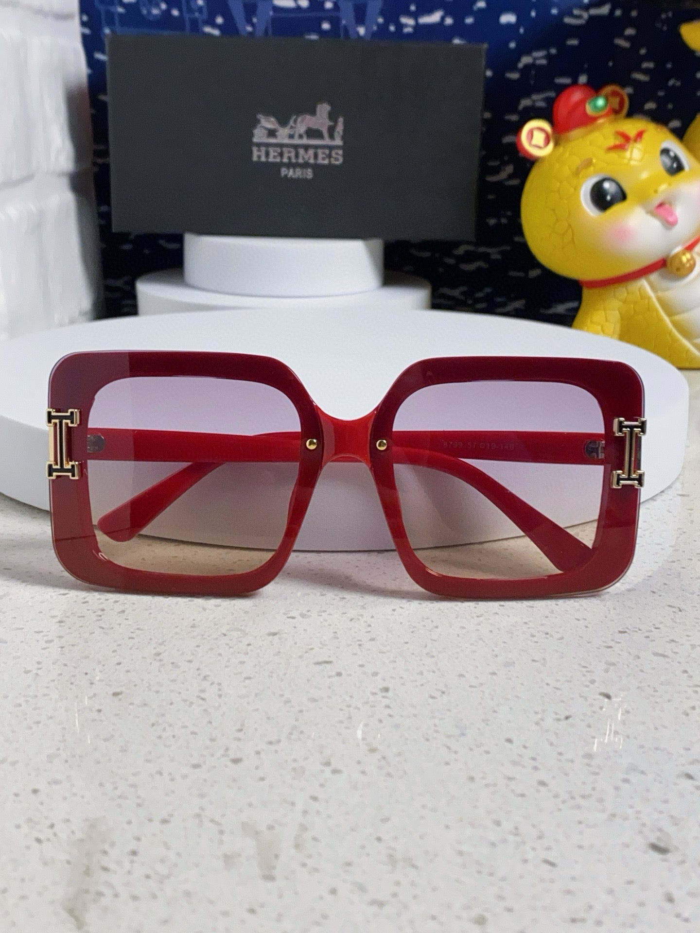 Hermès Square Red Lens Sunglasses for Men & Women - 450019 - detail image 7