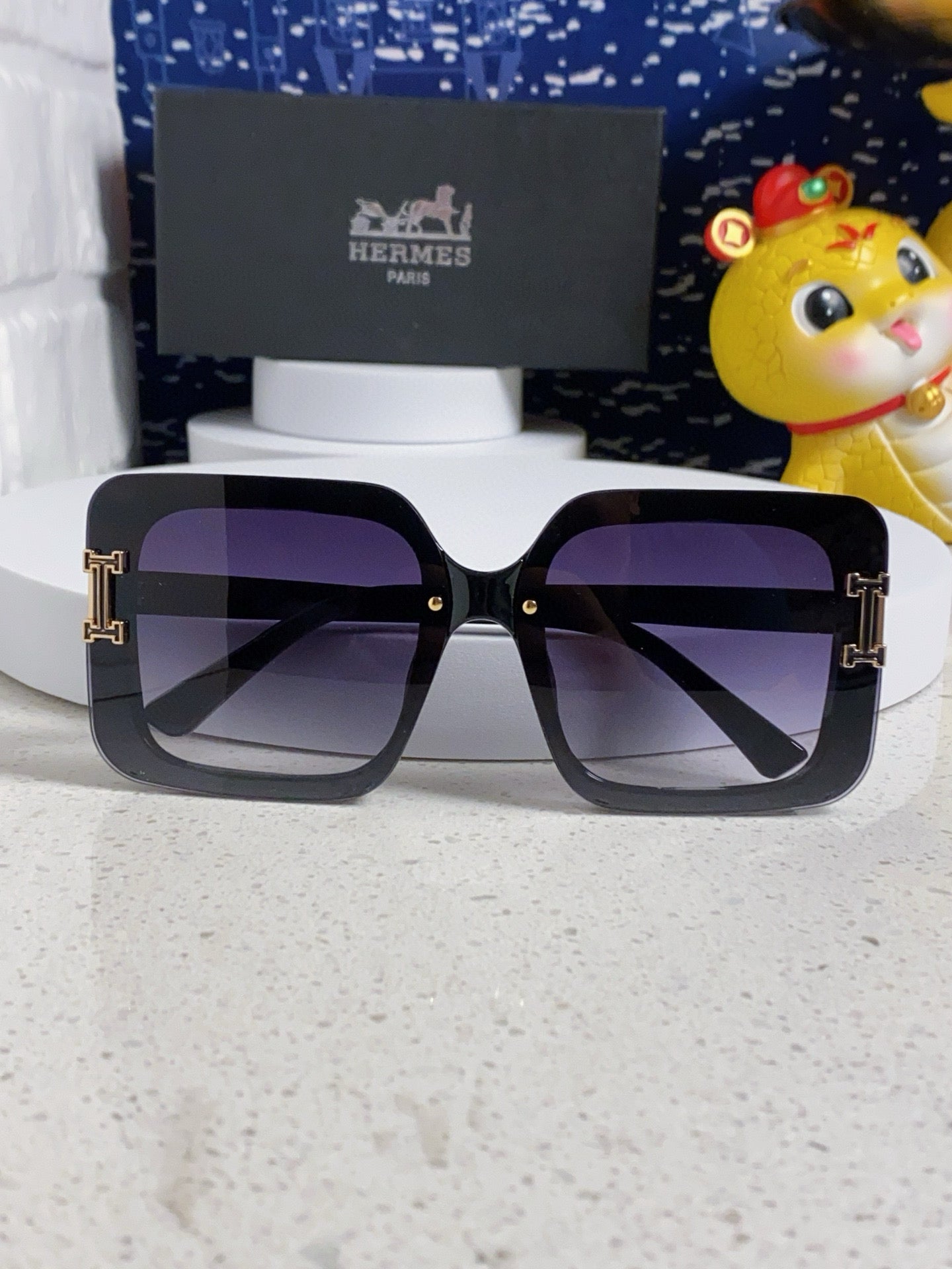 Hermès Square Silver Lens Sunglasses for Men & Women - 450021 - detail image 7