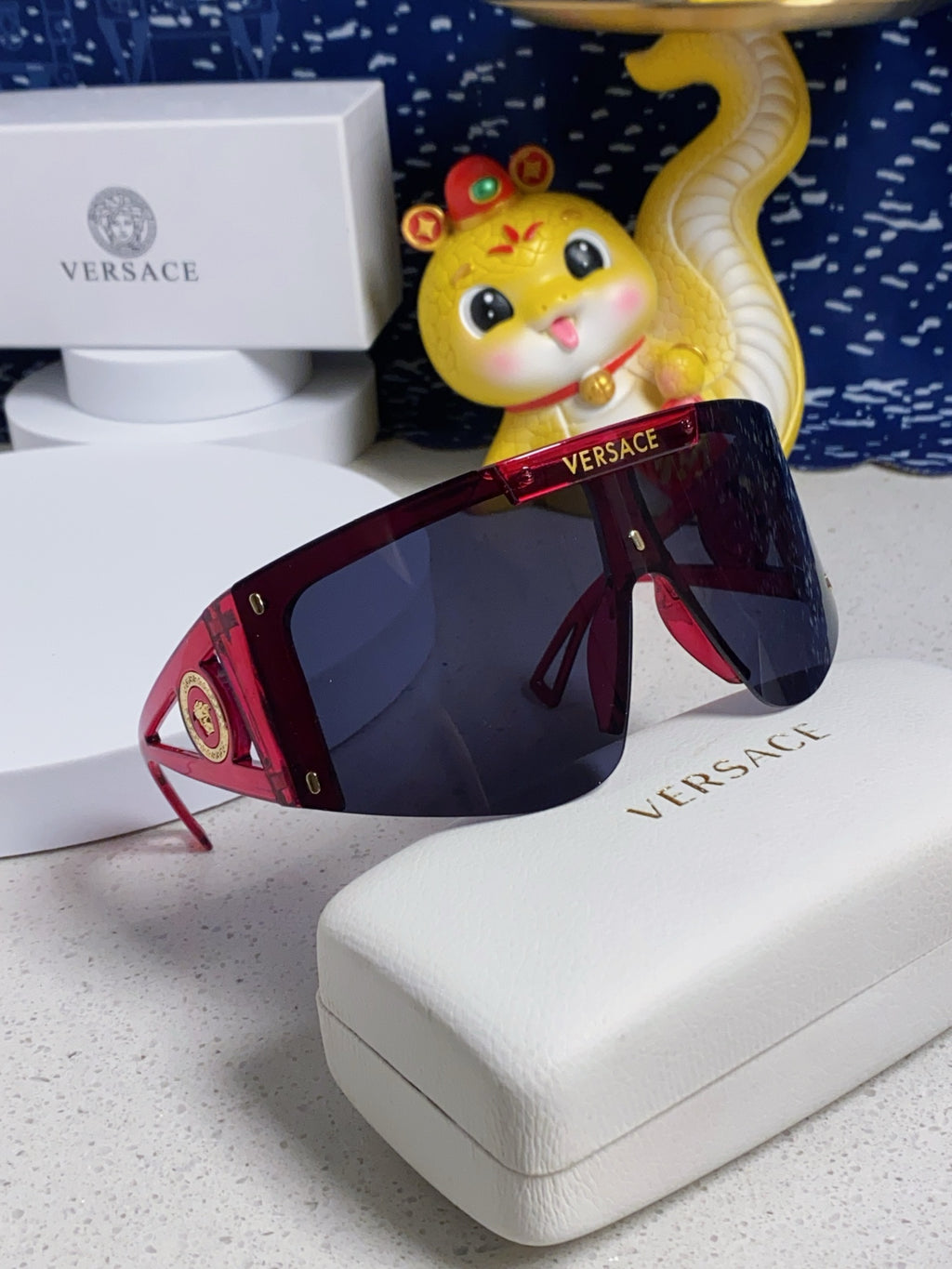 Versace Oversized Blue Lens Sunglasses for Men & Women - 449879 - detail image 9