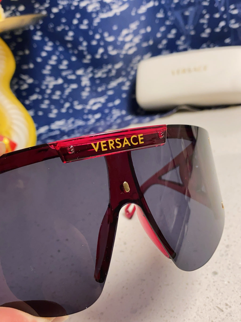 Versace Oversized Blue Lens Sunglasses for Men & Women - 449879 - detail image 7