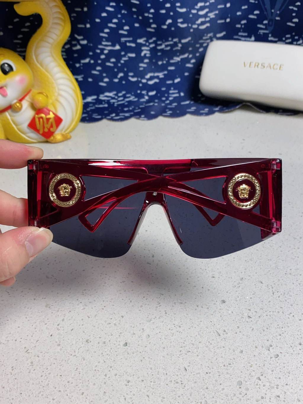 Versace Oversized Blue Lens Sunglasses for Men & Women - 449879 - detail image 5