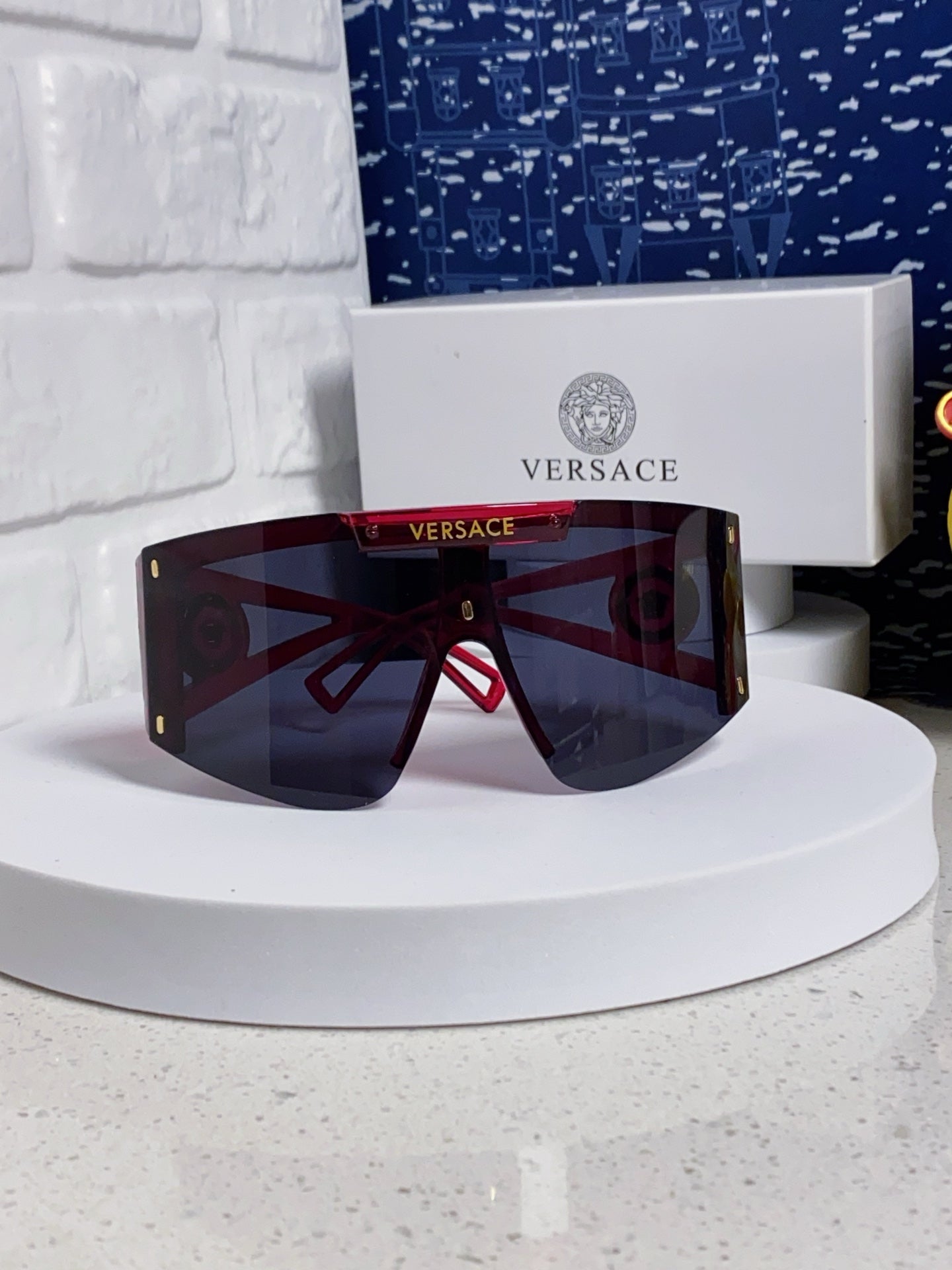 Versace Oversized Blue Lens Sunglasses for Men & Women - 449879 - detail image 2