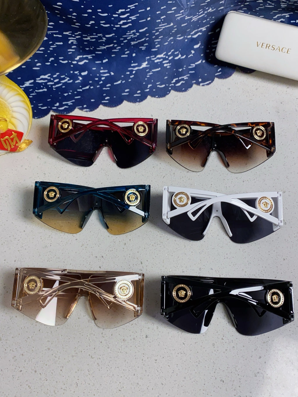 Versace Oversized Blue Lens Sunglasses for Men & Women - detail image 10