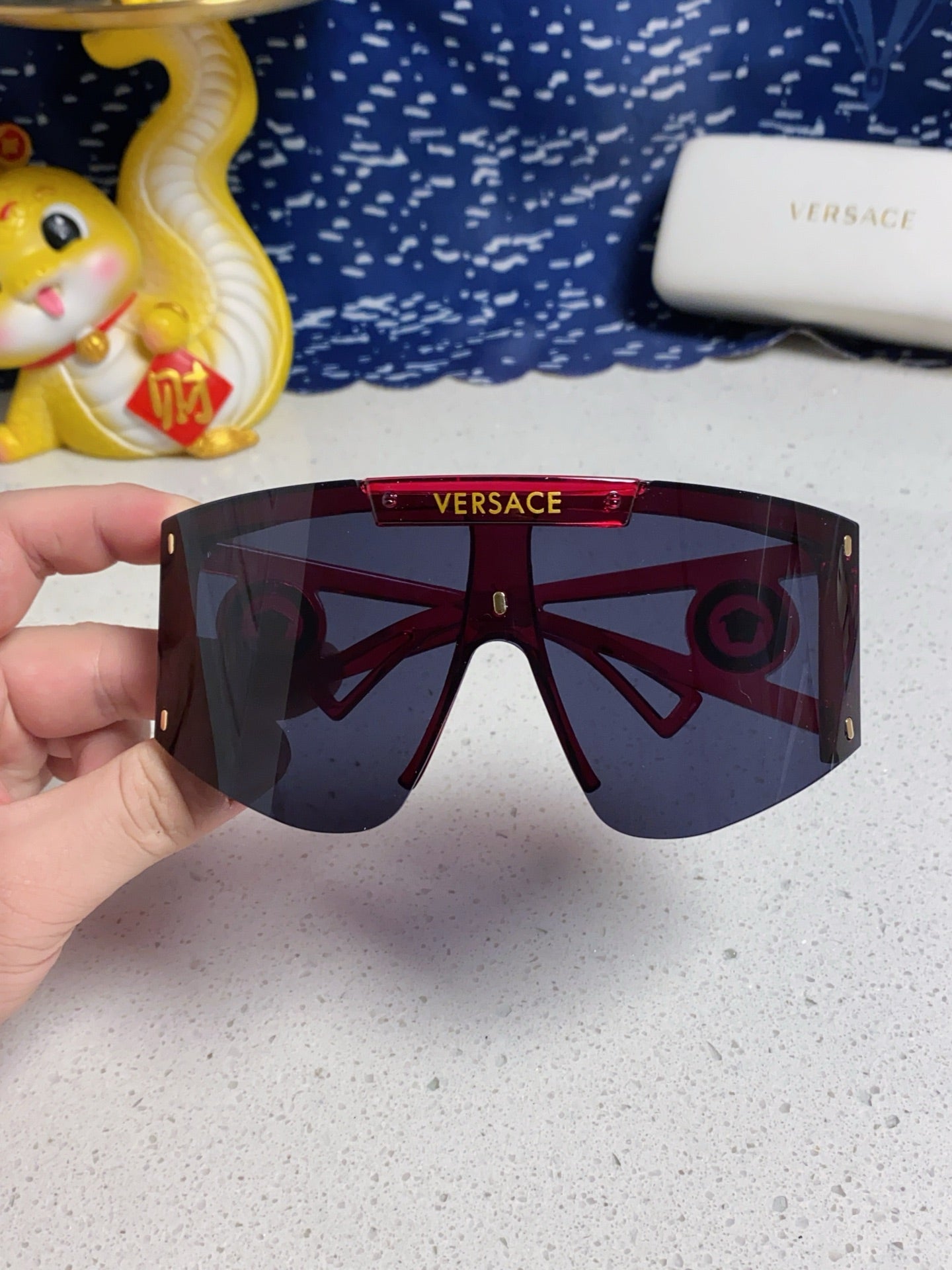 Versace Oversized Blue Lens Sunglasses for Men & Women - 449879 - detail image 4