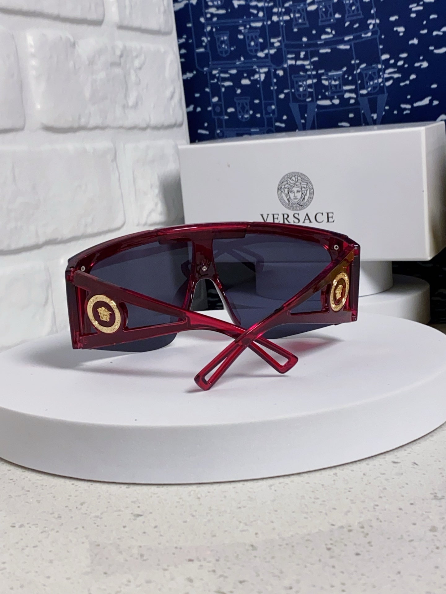 Versace Oversized Blue Lens Sunglasses for Men & Women - 449879 - detail image 3