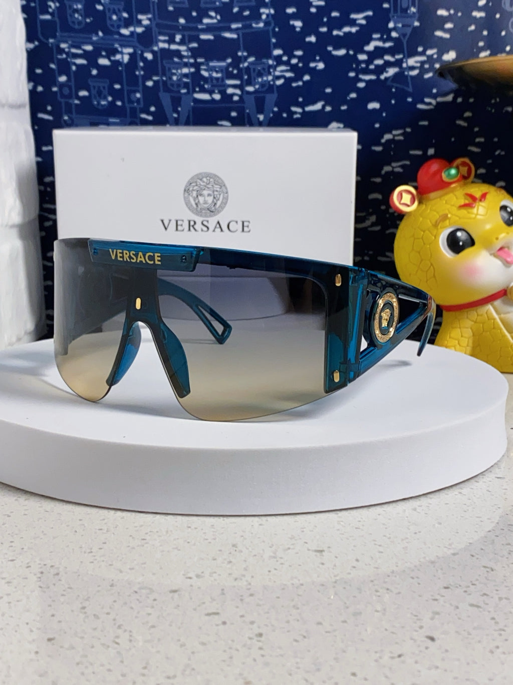 Versace Oversized Silver Lens Sunglasses for Men & Women - 449880