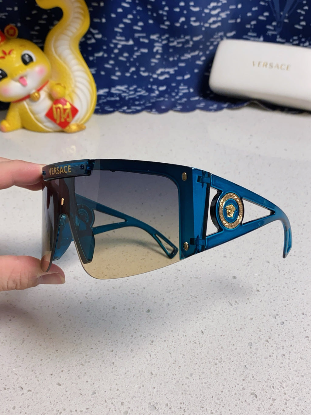 Versace Oversized Silver Lens Sunglasses for Men & Women - 449880 - detail image 6