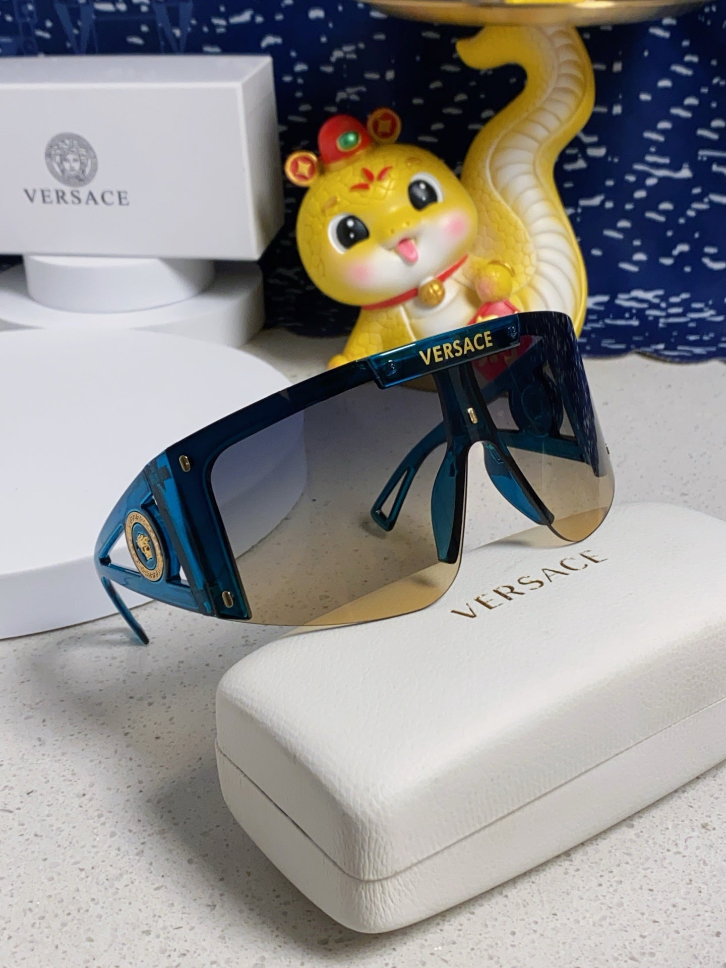 Versace Oversized Silver Lens Sunglasses for Men & Women - 449880 - detail image 9