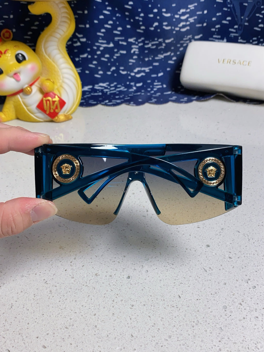 Versace Oversized Silver Lens Sunglasses for Men & Women - 449880 - detail image 5