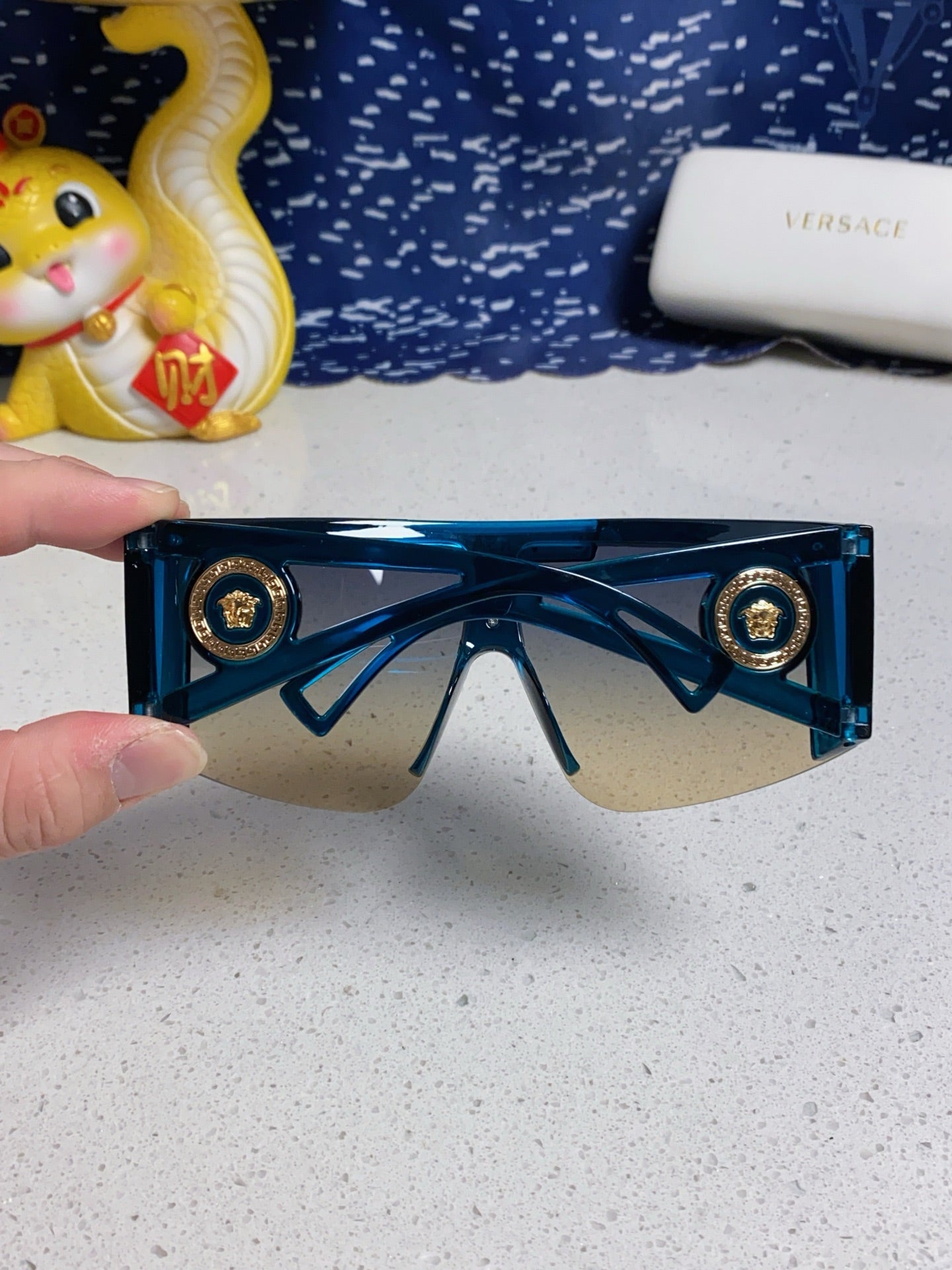 Versace Oversized Silver Lens Sunglasses for Men & Women - 449880 - detail image 5