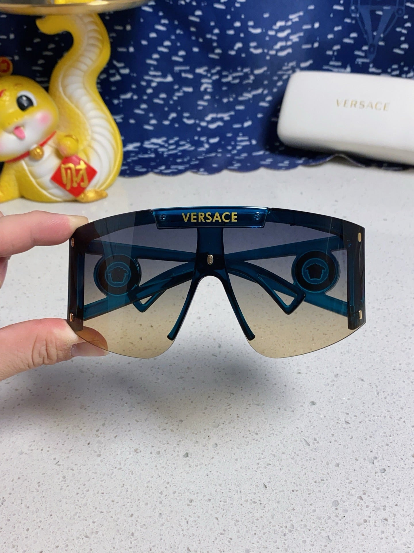 Versace Oversized Silver Lens Sunglasses for Men & Women - 449880 - detail image 4