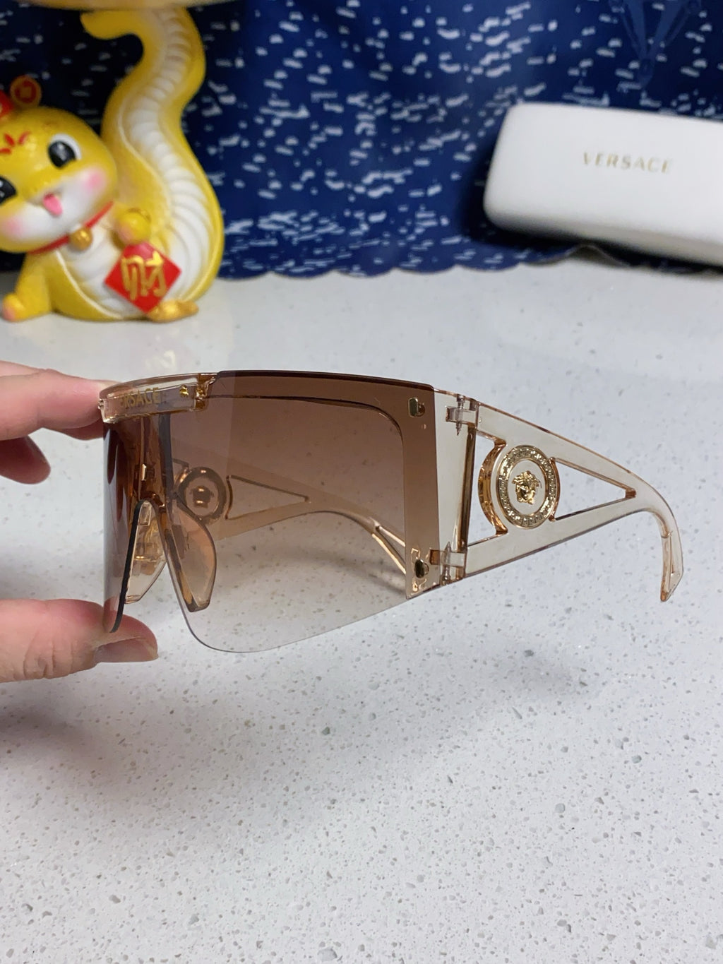 Versace Oversized Brown Lens Sunglasses for Men & Women - 449881 - detail image 5
