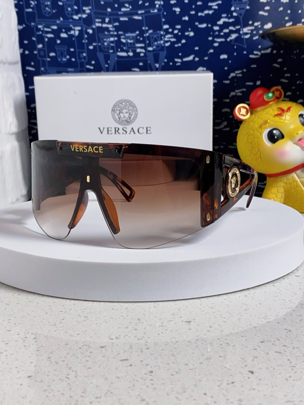 Versace Oversized Red Lens Sunglasses for Men & Women - 449882