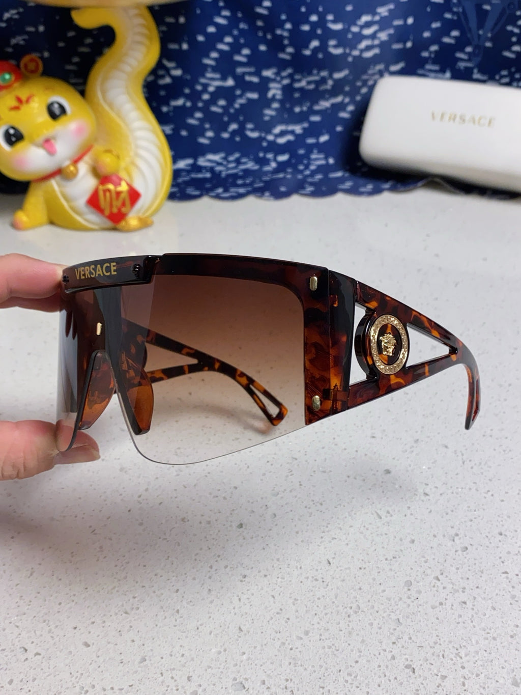 Versace Oversized Red Lens Sunglasses for Men & Women - 449882 - detail image 6